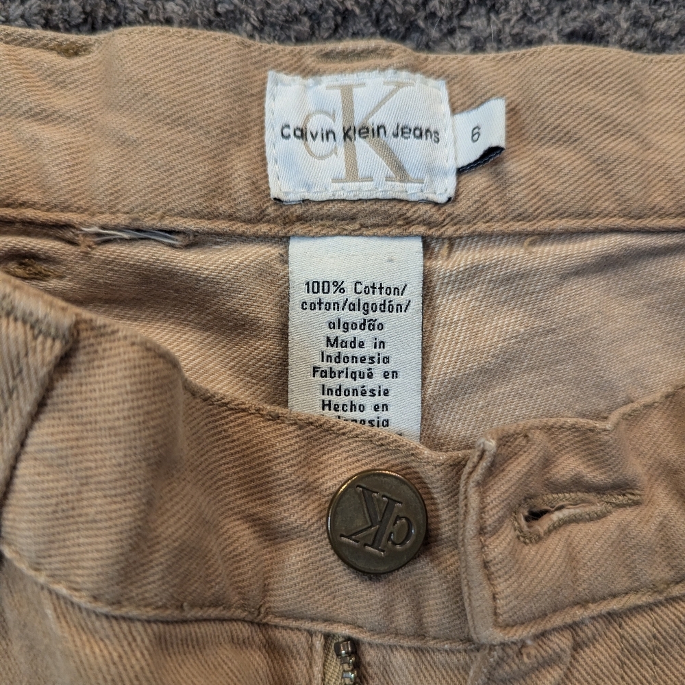 Vintage Calvin Klein Straight Leg Jeans, Camel, Size 6